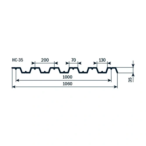 Профлист (профнастил) НС35 1,0 цвета RAL